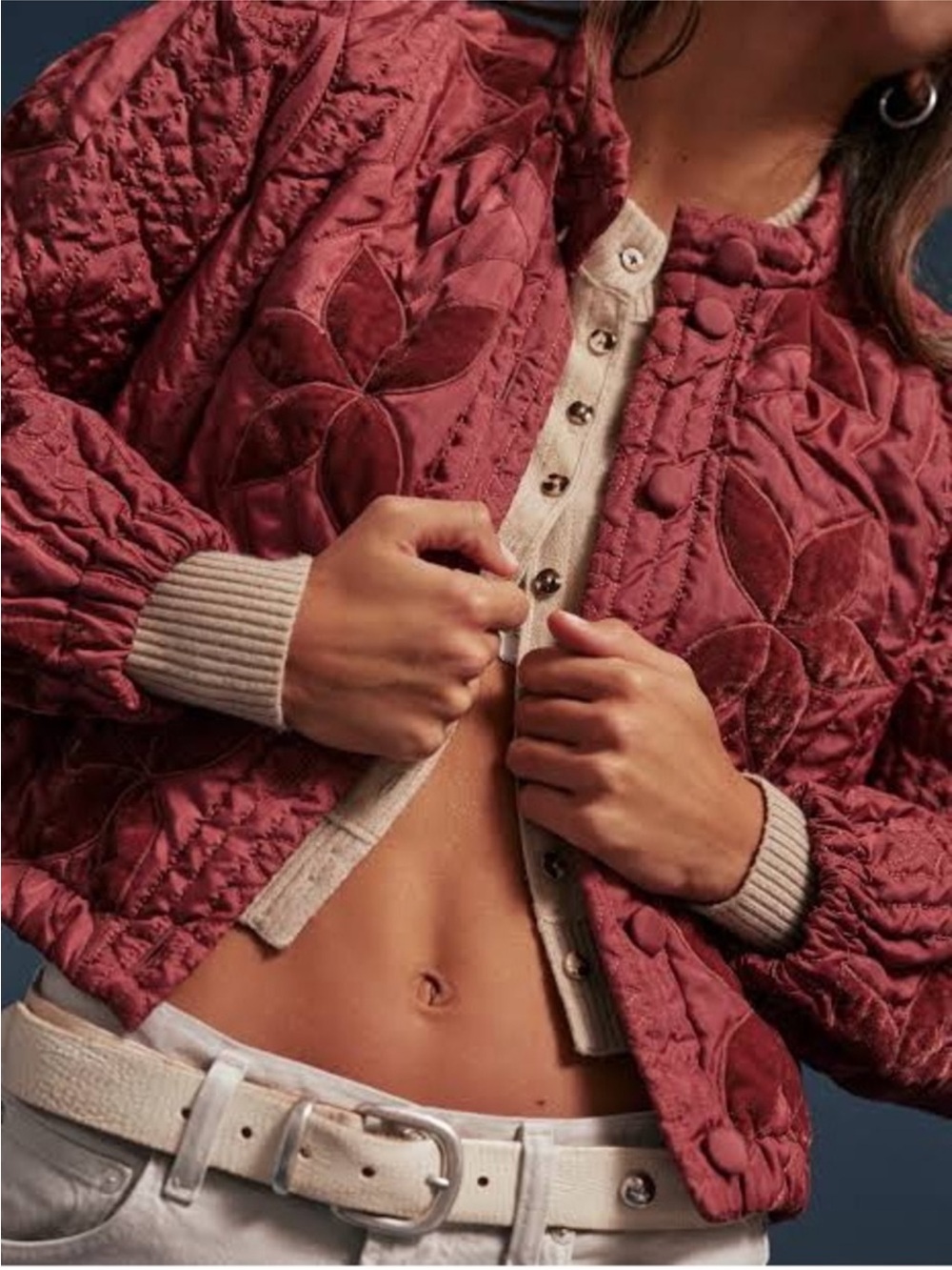 NWT Free People Quinn Quilted Jacket - Masala